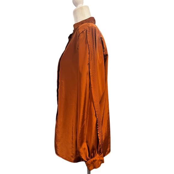 YVES ST. CLAIR Vintage 80s Blouse in Golden Brown in Size 16 - Picture 2 of 5